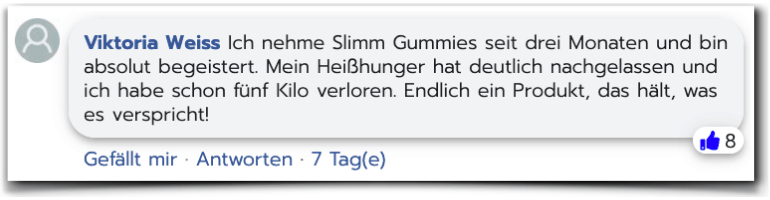 Slimm Gummies Bewertung Erfahrungsbericht Facebook