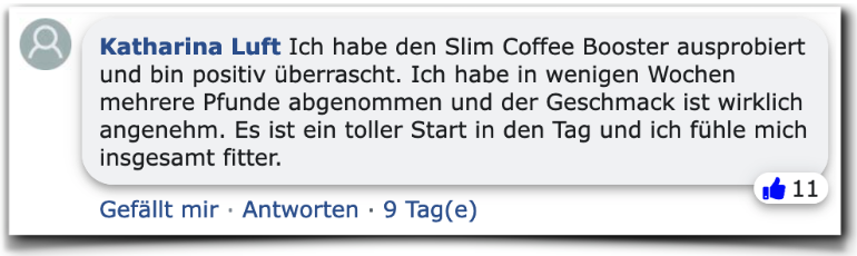 Slim Coffee Booster Bewertung Erfahrungsbericht Facebook