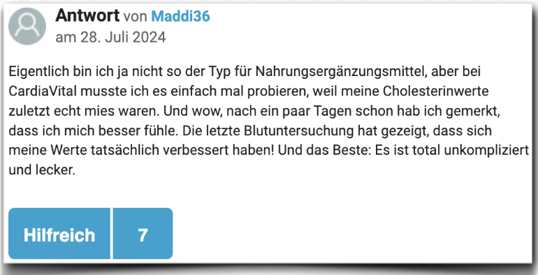 CardiaVital Erfahrungsbericht Erfahrungen Erfahrung